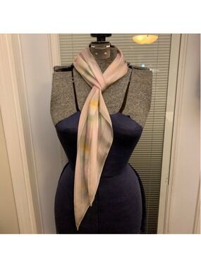 Women's Liz Claiborne Striped silk Scarf One Size Pink Yellow
